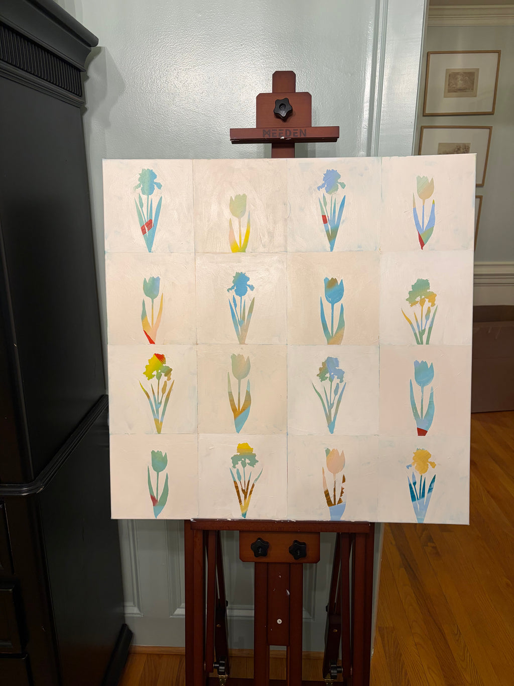 Tulip and Iris on Cream