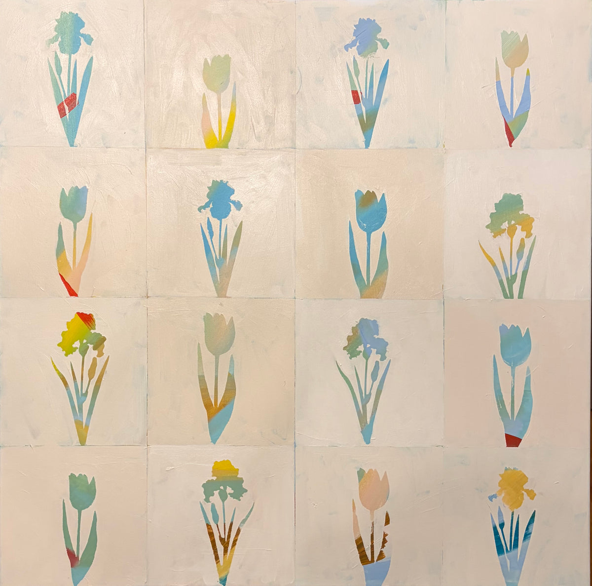 Tulip and Iris on Cream