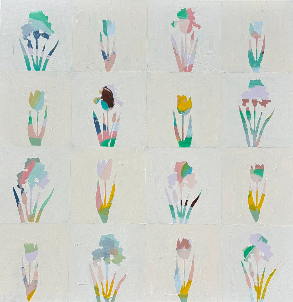 Tulip and Iris on White