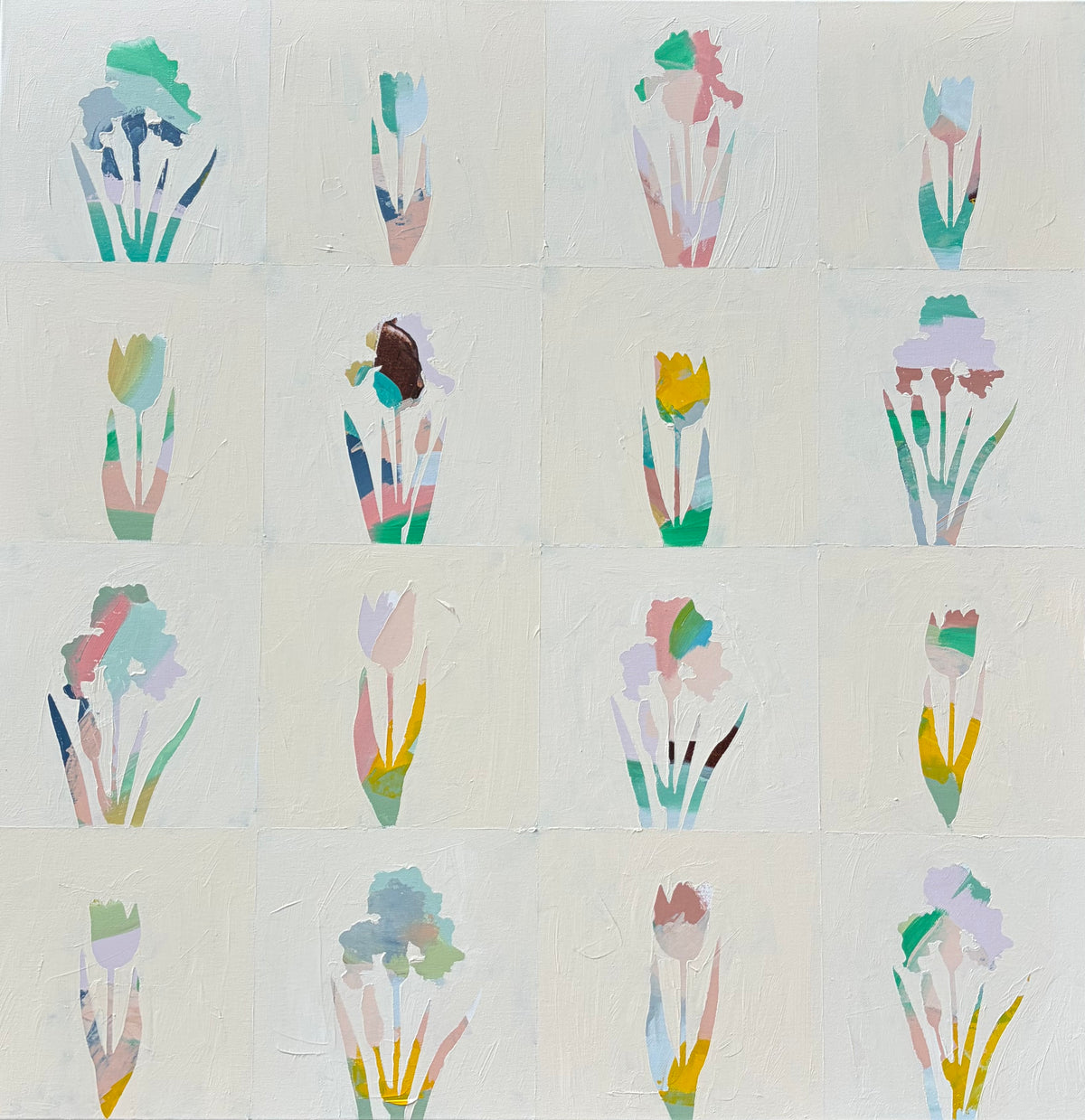 Tulip and Iris on White