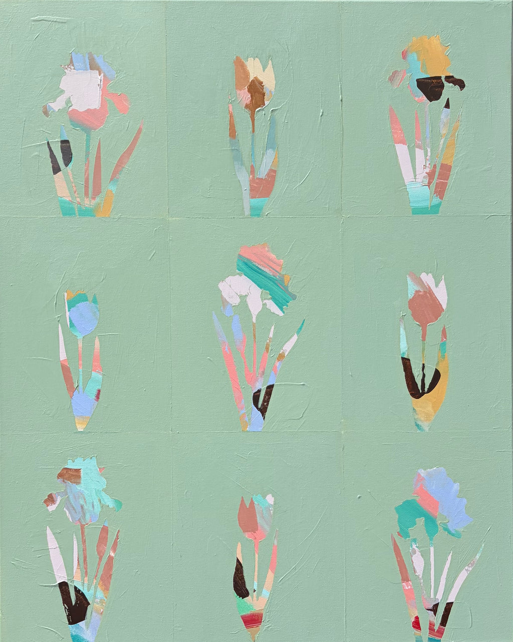 Tulip and Iris on Sage