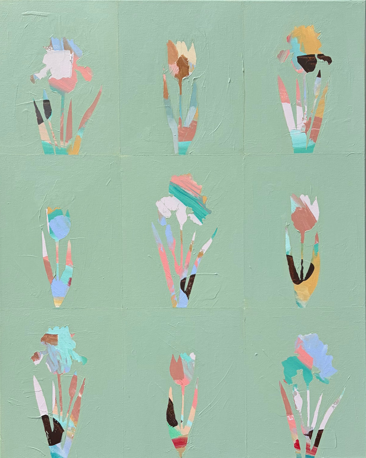 Tulip and Iris on Sage